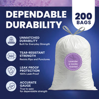 4 Gallon Drawstring Lavender & Vanilla Scented Bags - 0.7 Mil - 200/Case