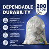 13 Gallon Extra Tall Clear Drawstring Bags - 1.0 Mil - 200/Case