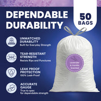 13 Gallon Extra Tall Drawstring Lavender & Vanilla Scented Bags - 1.2 Mil - 50/Case