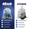 13 Gallon Extra Tall Clear Drawstring Bags - 1.0 Mil - 200/Case