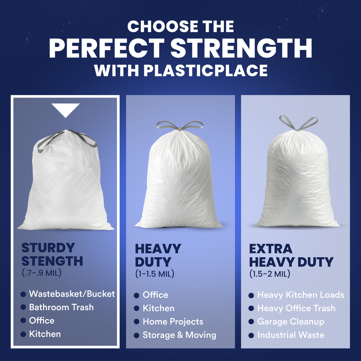 4 Gallon Drawstring Bags - 0.7 Mil - 200/Case