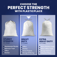 13 Gallon Drawstring Bags - 1.2 Mil - 100/Case