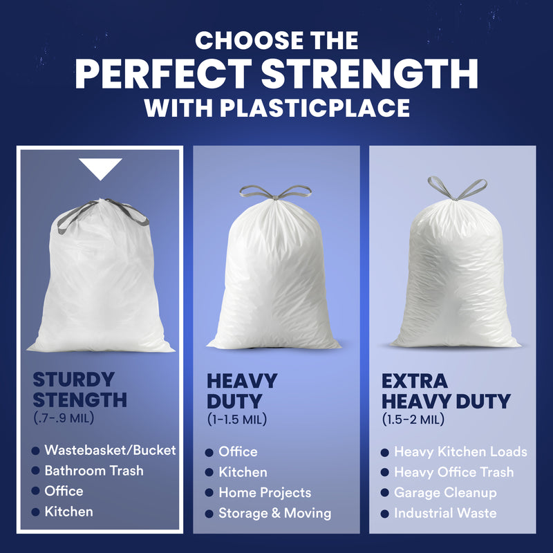 4 Gallon Drawstring Bags - 0.7 Mil - 200/Case