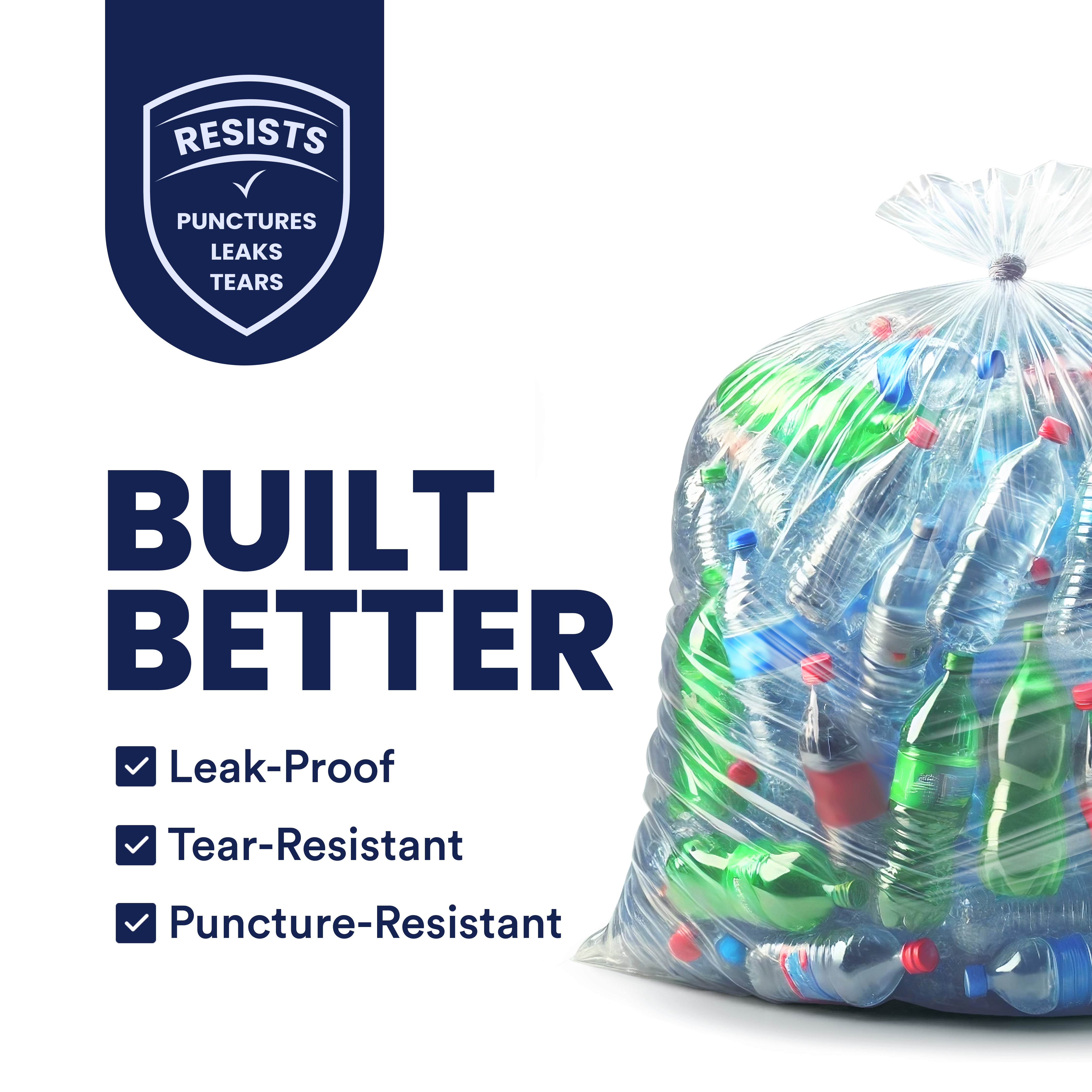 55-60 Gallon Trash Bags - 1.5 Mil - 50/Case