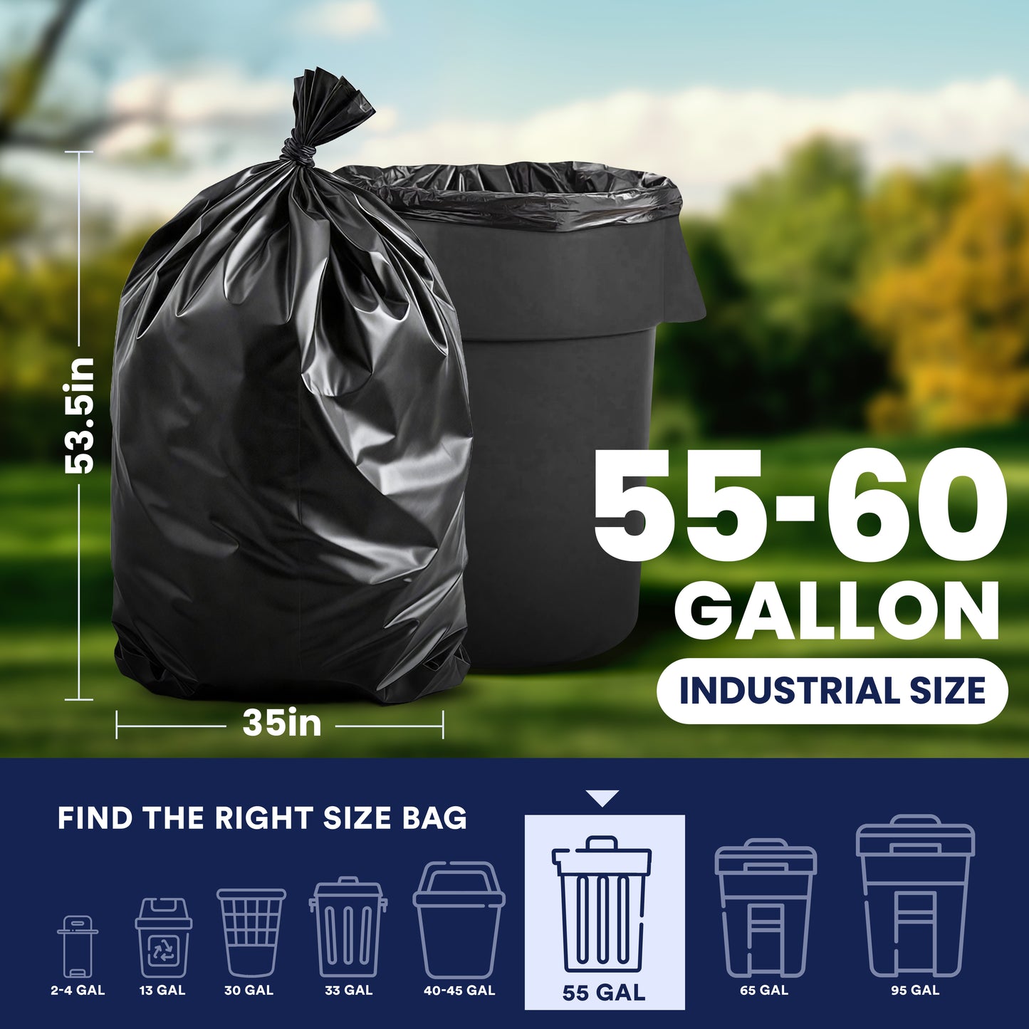 55-60 Gallon Trash Bags