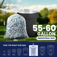 55-60 Gallon Trash Bags - 2.0 Mil - 50/Case