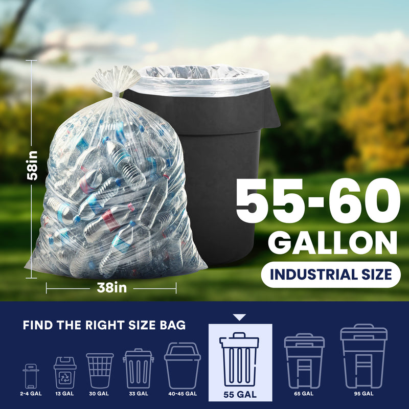 55-60 Gallon Contractor Bags - 3.0 Mil - 50/Case