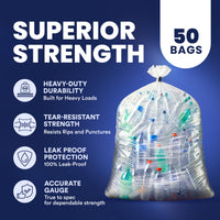55-60 Gallon Trash Bags - 2.0 Mil - 50/Case