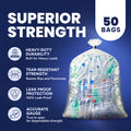 55-60 Gallon Trash Bags - 1.5 Mil - 50/Case