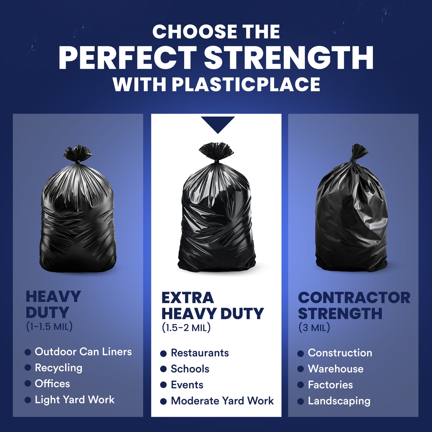 55-60 Gallon Trash Bags on Rolls - 1.5 Mil - 50/Case
