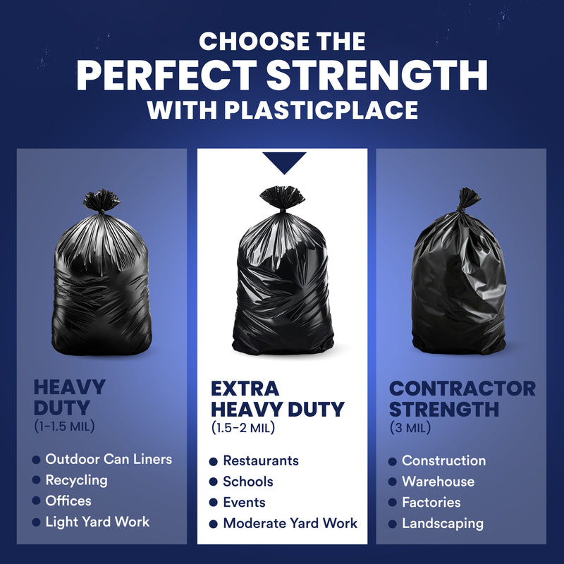 55-60 Gallon Trash Bags on Rolls - 1.5 Mil - 50/Case