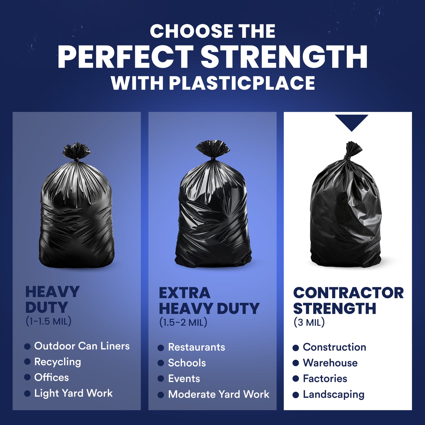 55 Gallon Rubbermaid Compatible Trash Bags - 3.0 Mil - 50/Case