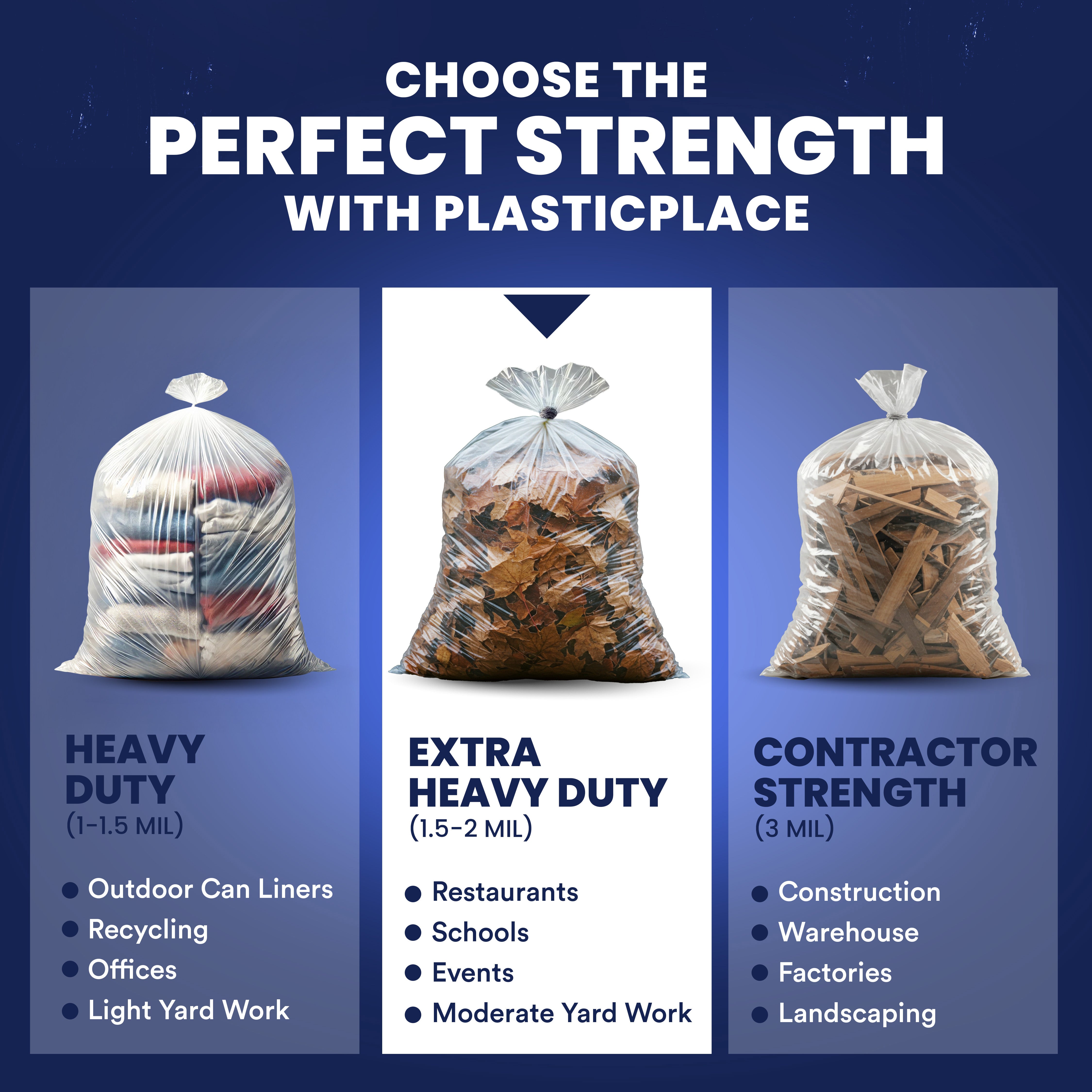 55-60 Gallon Trash Bags - 1.5 Mil - 100/Case