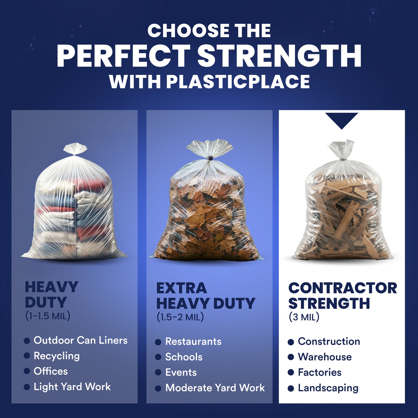 55-60 Gallon Contractor Bags - 3.0 Mil - 50/Case