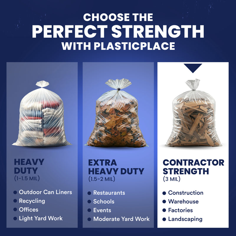 55-60 Gallon Contractor Bags - 3.0 Mil - 50/Case