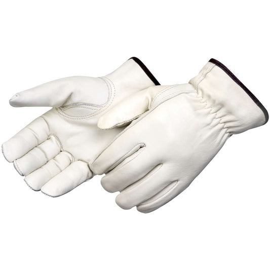 Rugged Blue Economy Cowhide Leather Driver Gloves - 12 Pair