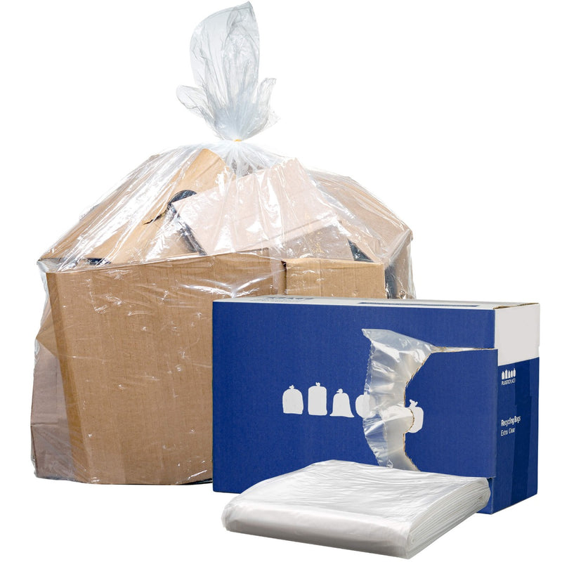 32-33 Gallon Extra Clear Recycling Bags - 20% Price Reduction - Plasticplace