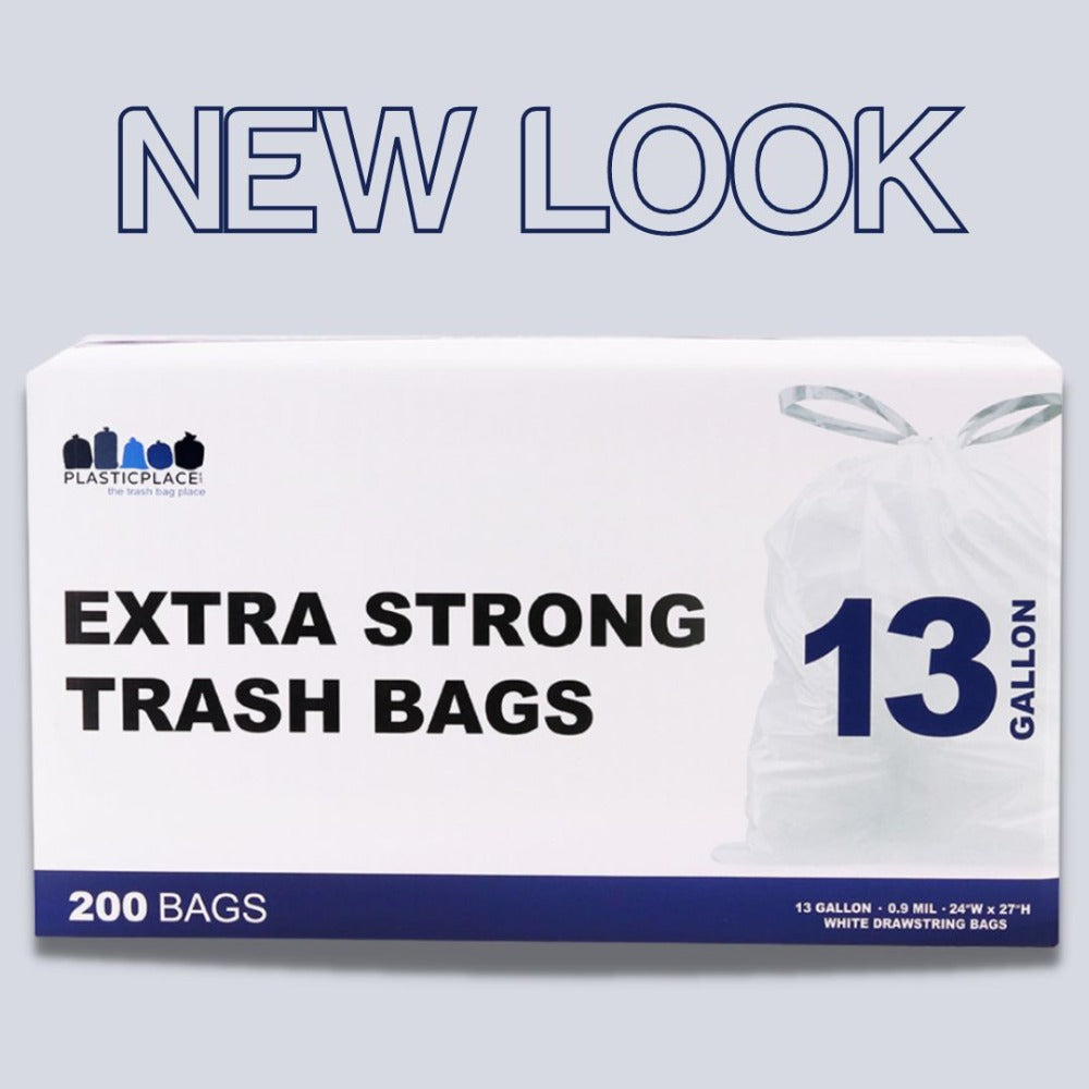 13 Gallon Drawstring Bags - Plasticplace