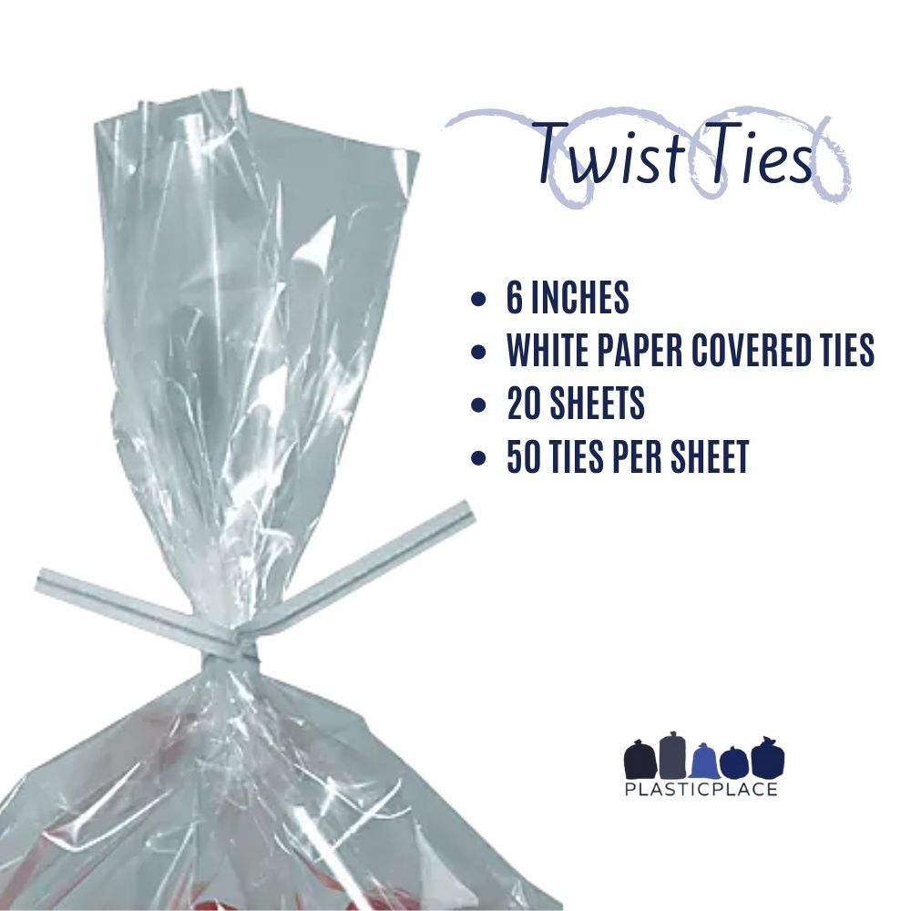 1000 Twist Ties for Trash Bags - Plasticplace