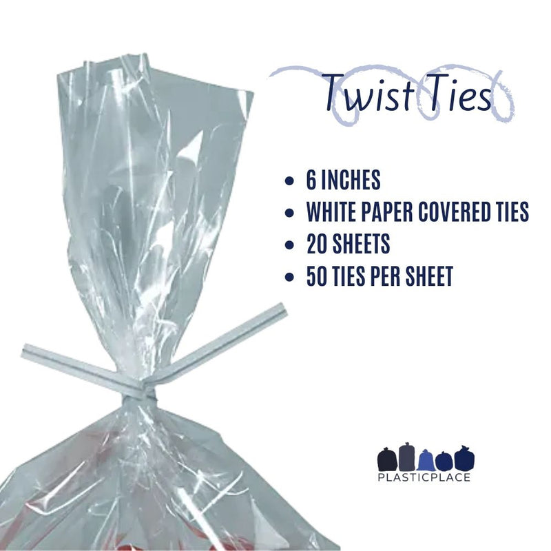 1000 Twist Ties for Trash Bags - Plasticplace