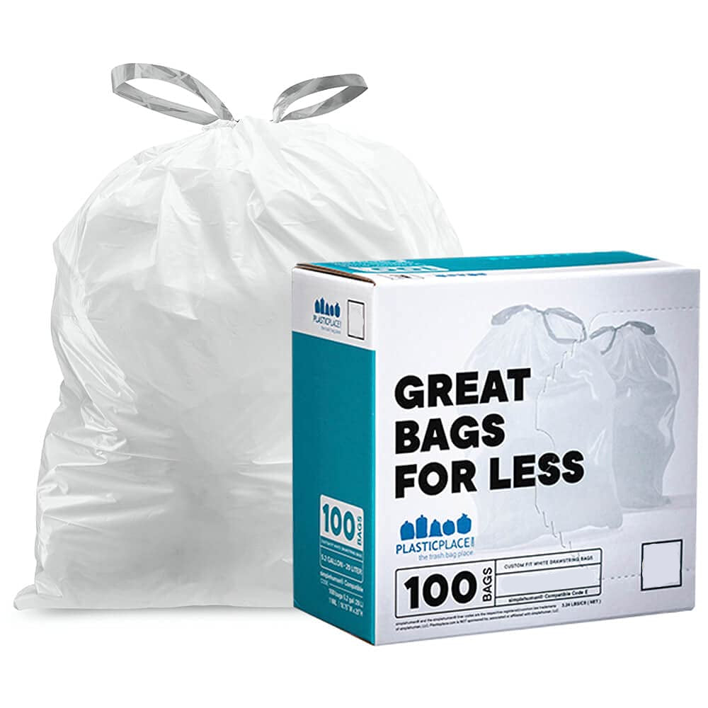 Simplehuman®* Compatible Trash Bags - Code D - 5.2 Gallon - 100/Case