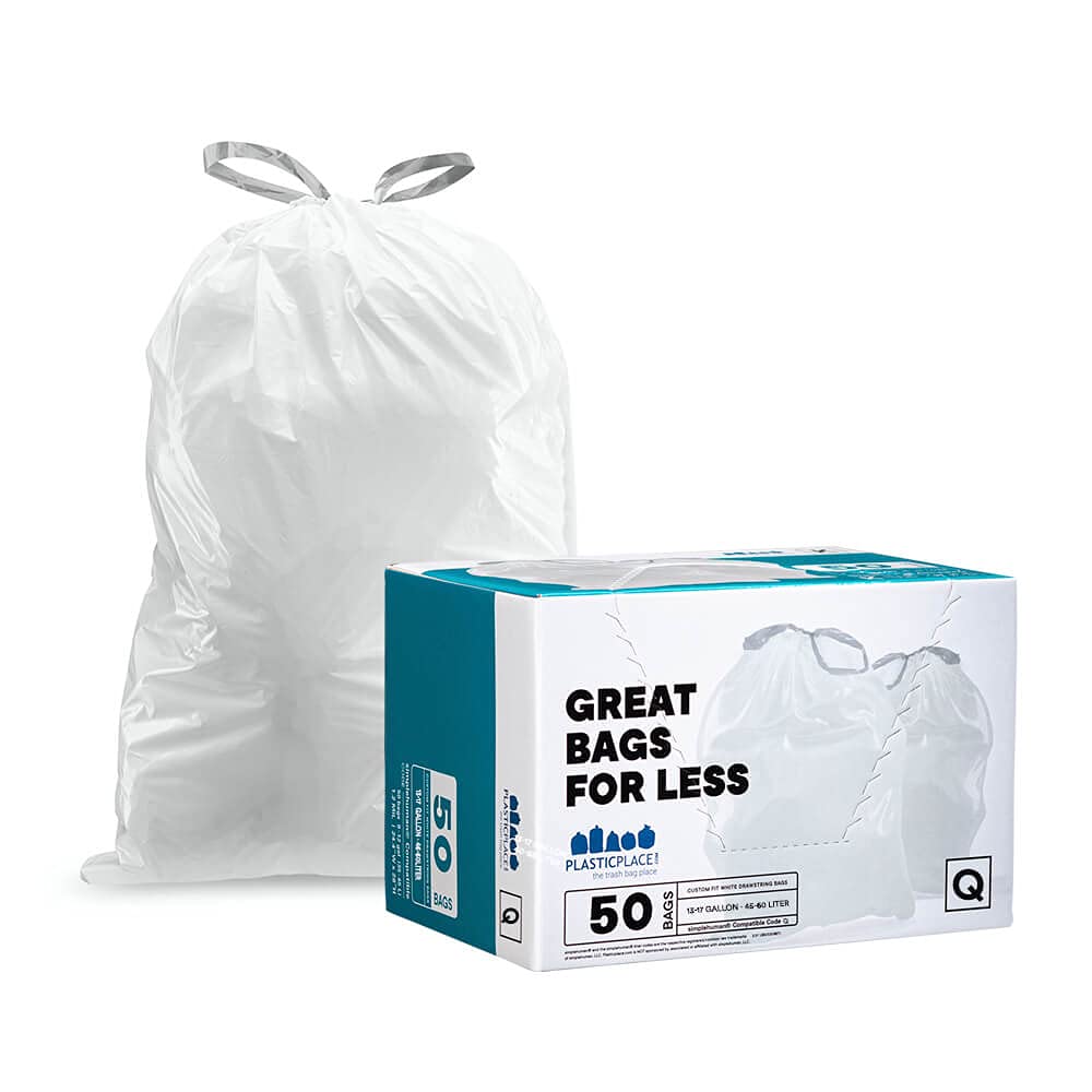 Plasticplace Code Q - Simplehuman®* Compatible Trash Bags - 13-17 Gallon - 50/Case
