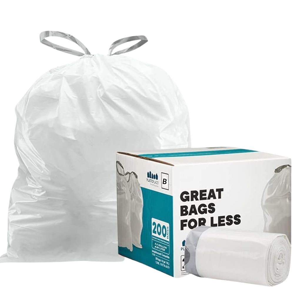 Plasticplace Code B - Simplehuman®* Compatible Trash Bags - 1.6 Gallon - 200/Case