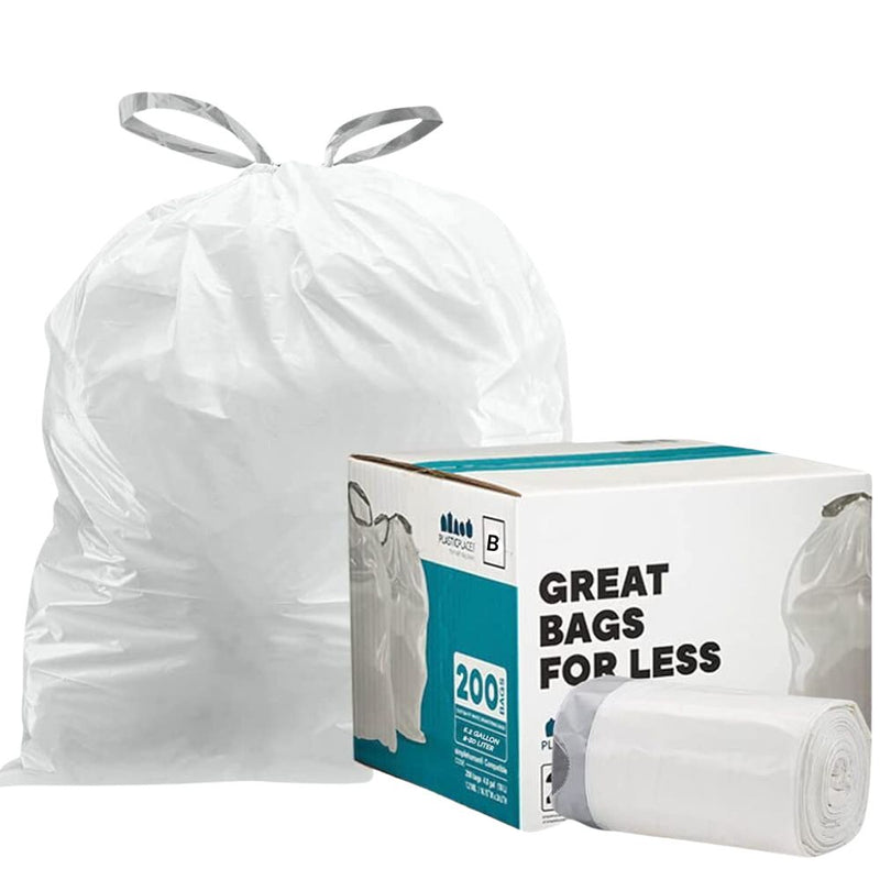 Simplehuman®* Compatible Trash Bags - Code B - 1.6 Gallon - 200/Case