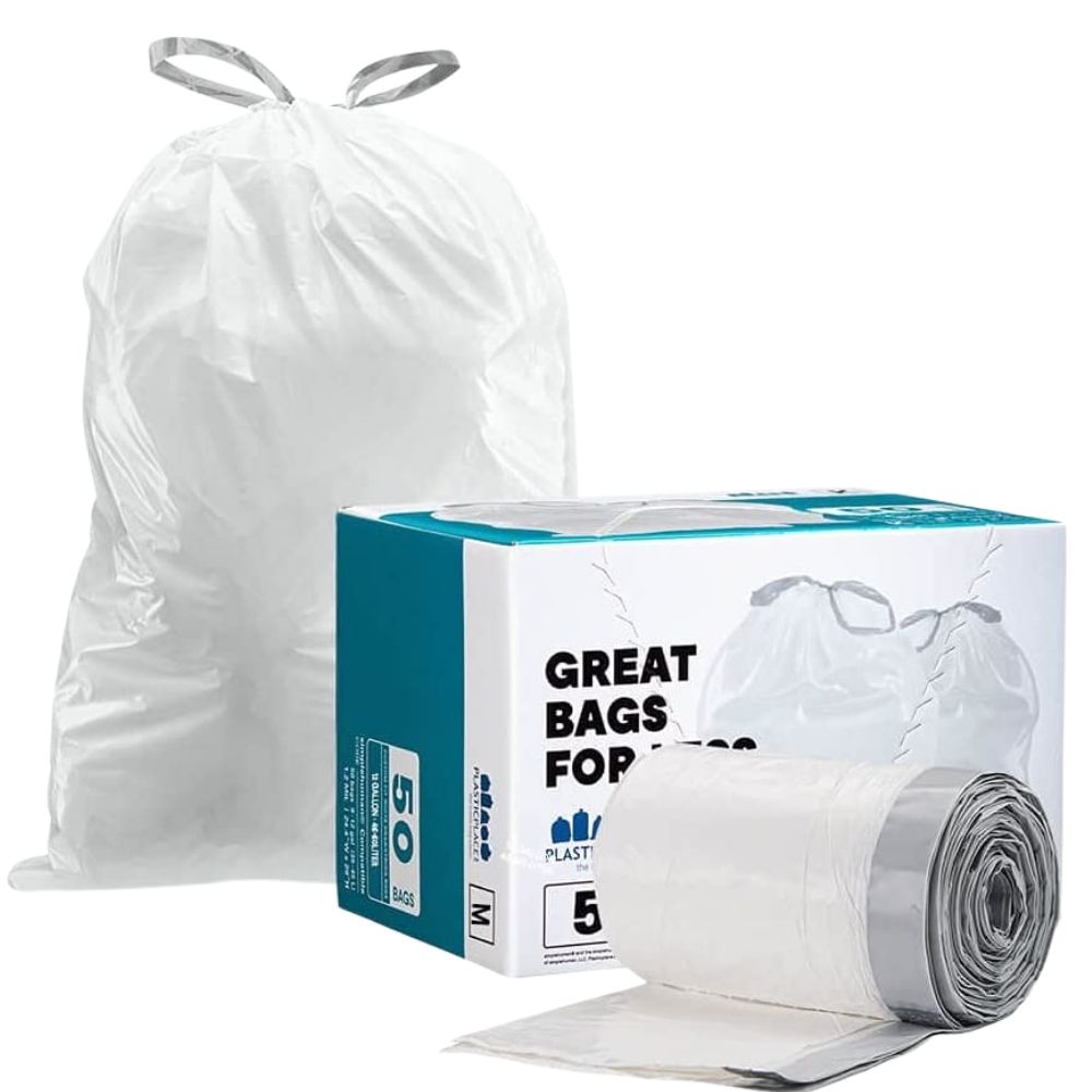 Plasticplace Code M - Simplehuman® Compatible Trash Bags - 12 Gallon, 1.2 Mil - 300 Count Bulk Pack