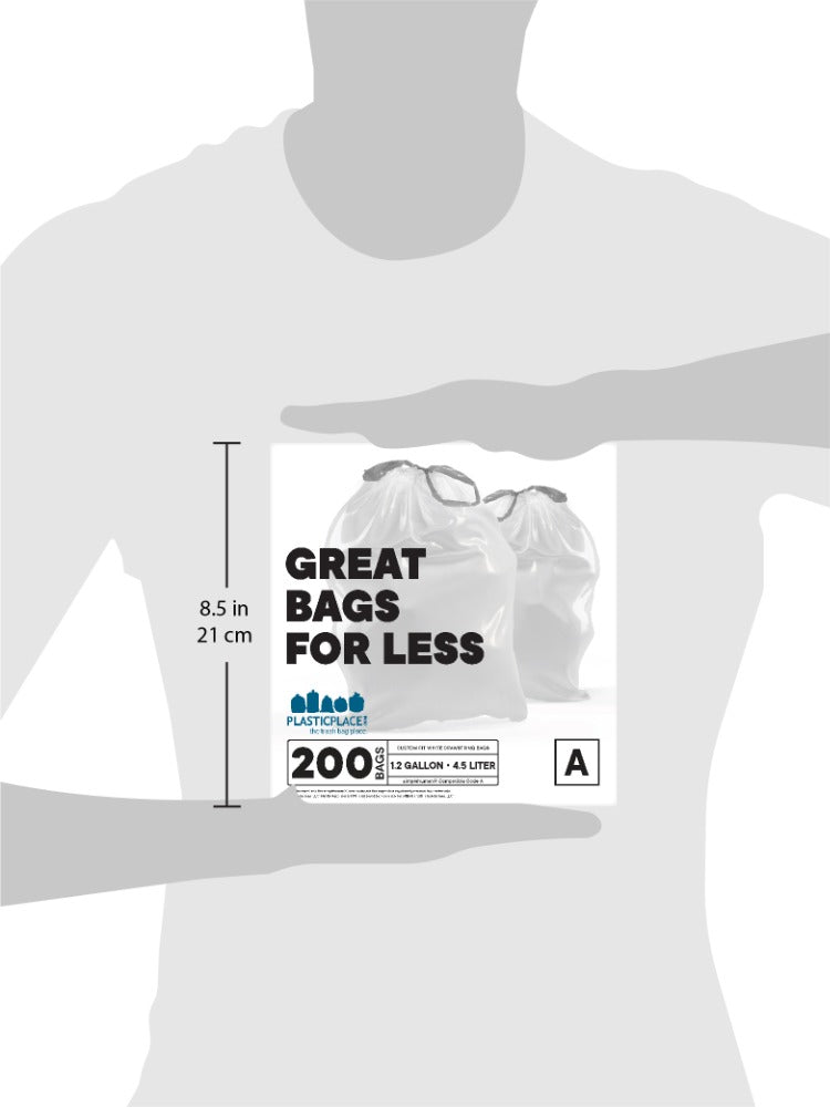 1.2 Gallon SimplehumanÂ®* Compatible Trash Bags Code A - Plasticplace