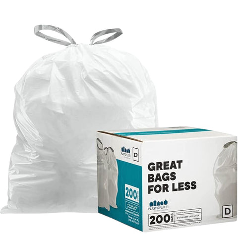 Simplehuman®* Compatible Trash Bags - Code D - 5.2 Gallon - 200/Case