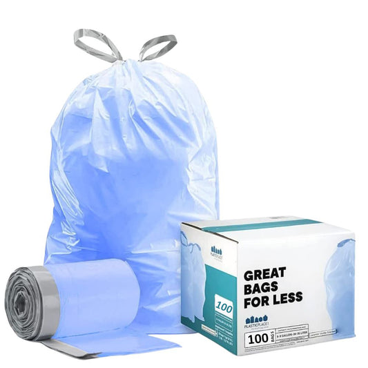 Simplehuman Compatible Blue Trash Bags - Code H - 8-9 Gallon