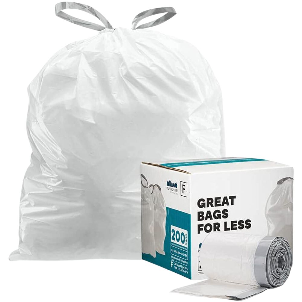 6.5 Gallon SimplehumanÂ®* Compatible Trash Bags Code F - Plasticplace