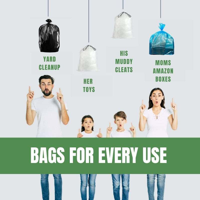 Plasticplace 55-60 Gallon Recycling Bags - Blue, Case Of 100 Garbage Bags