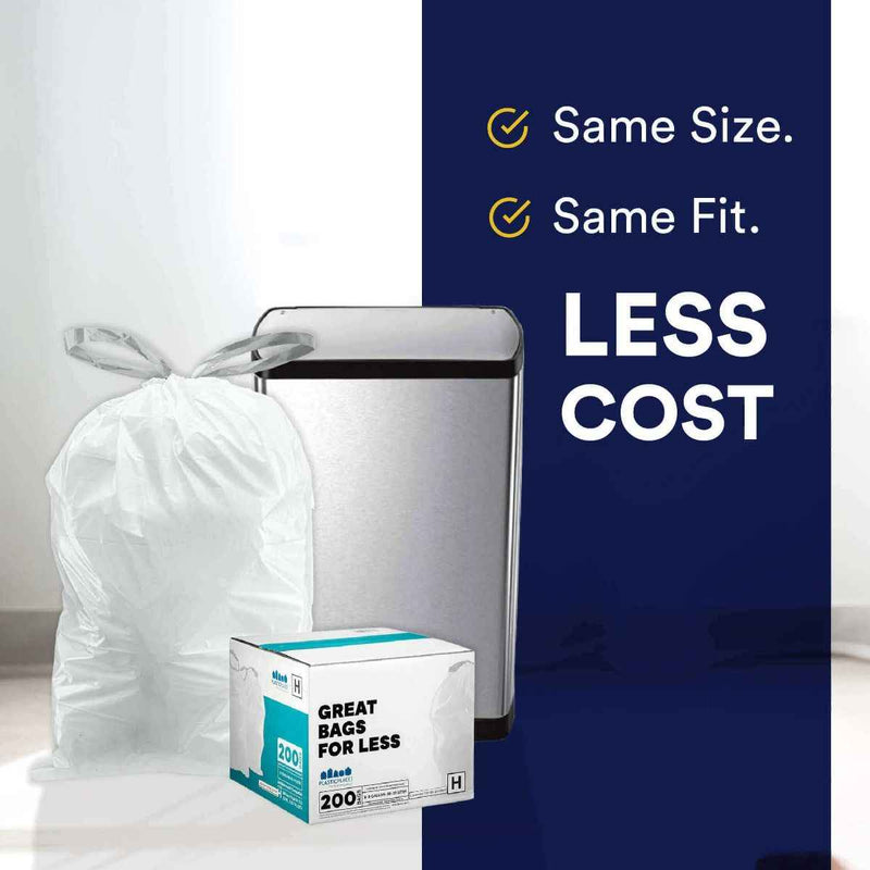 8-9 Gallon SimplehumanÂ®* Compatible Trash Bags Code H - Plasticplace