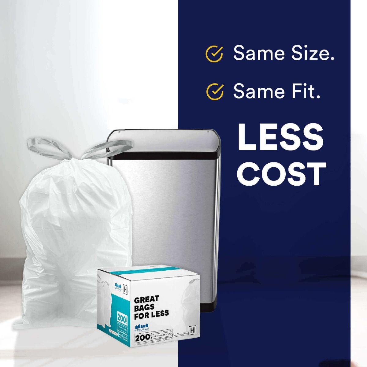 30.4 Gallon SimplehumanÂ®* Compatible Trash Bags Code Y - 20% Price Reduction - Plasticplace