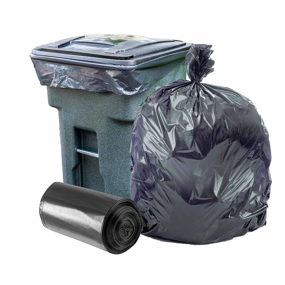 Plasticplace 65 gallon extra heavy trash bags clear 25 count