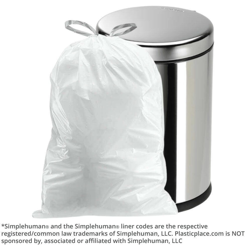 10 Gallon SimplehumanÂ®* Compatible Trash Bags Code K - Plasticplace