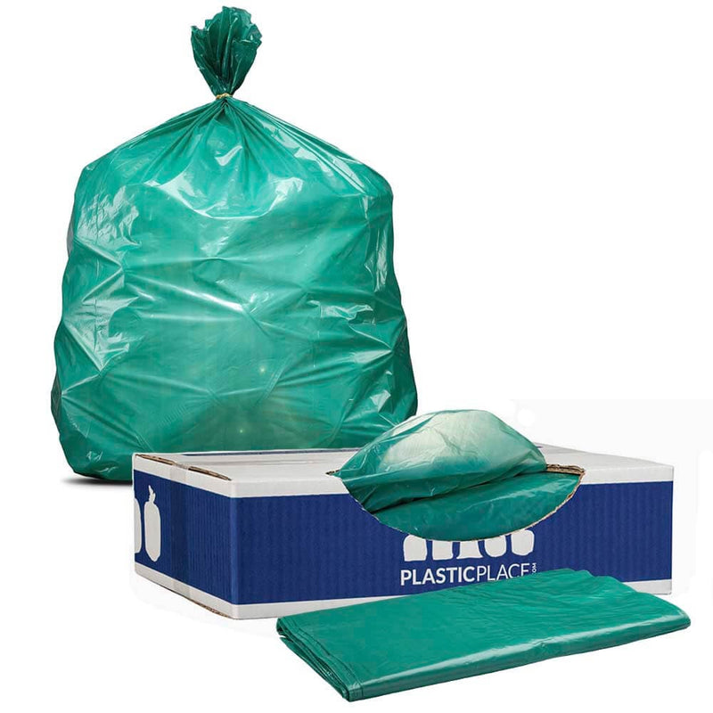 Plasticplace 12-16 Gallon Clear Trash Bags – High Density, 1000-Count Case, Unscented