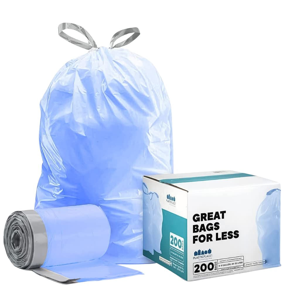 Plasticplace 4.2-4.8 Gallon simplehuman * Compatible Blue Trash Bags Code V Compatible, (200 Count)